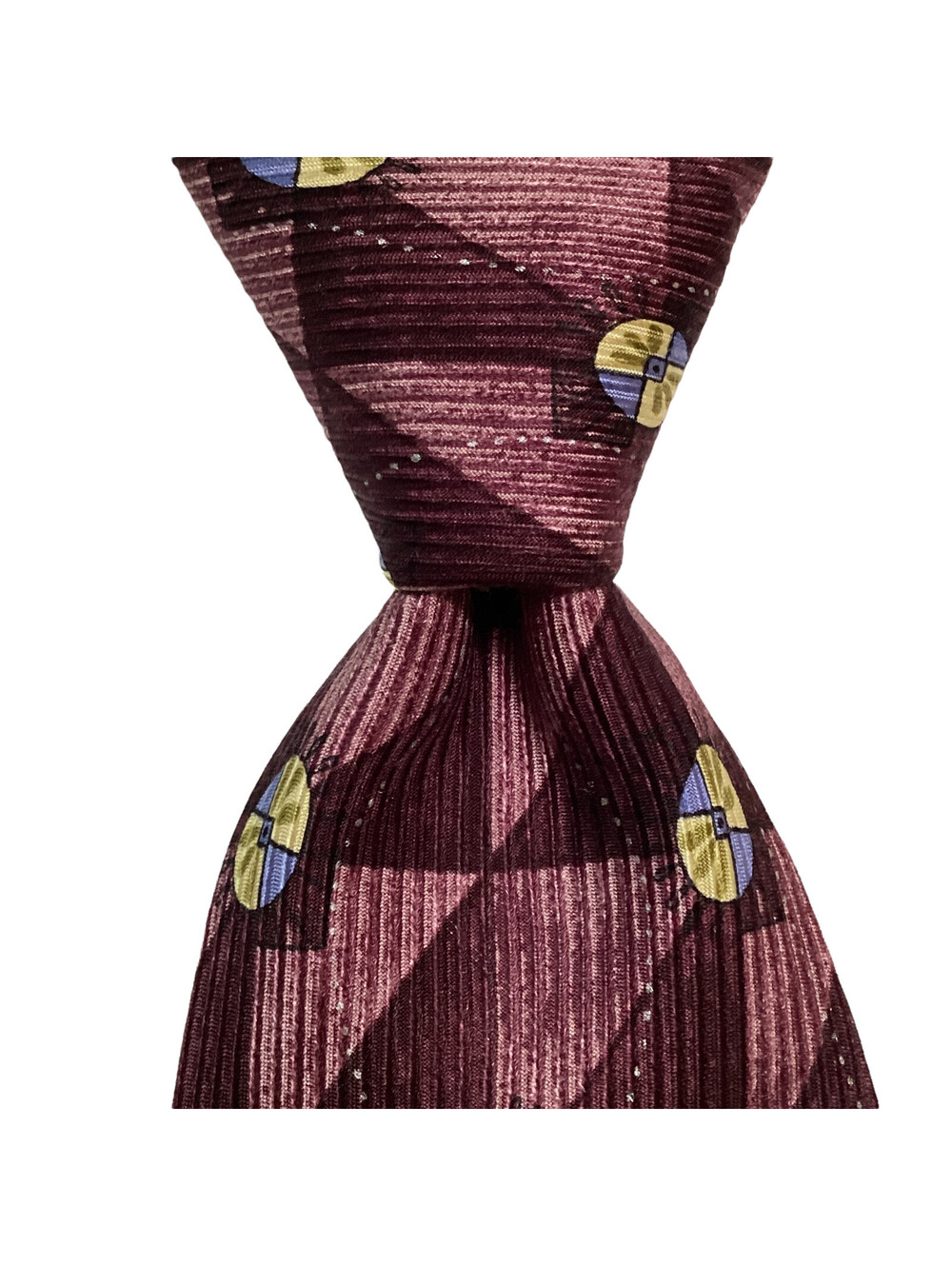 Robert Talbott Studio Men's Silk Necktie USA Designer Geometric Purple/Multi GUC